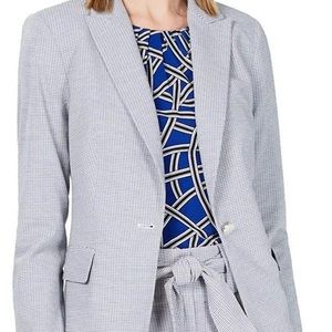 Calvin Klein Plaid-textured Lined Blazer